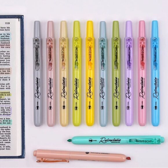 WRitech Refill for retractable Highlighter 12 pcs Vintage/Mild - Picture 1 of 5